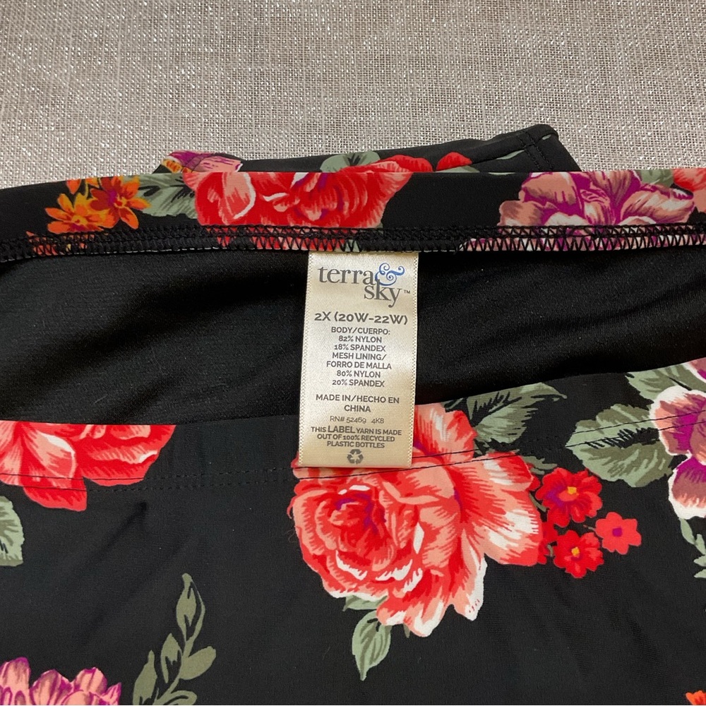 NWT Terra & Sky Floral Mid-Rise Tummy-Control Bikini Size 2X (20W-22W) - Picture 10 of 11